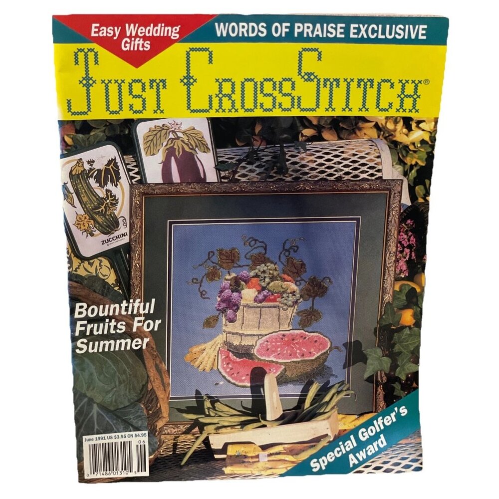 Just Cross Stitch Magazine June 1991 Vol 9 No. 1 Wedding Gifts Patterns